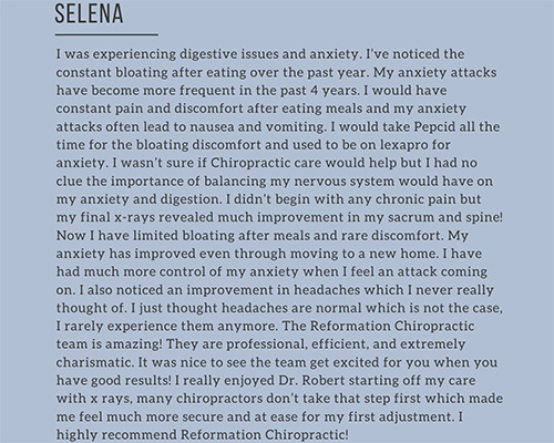 Chiropractic Oakland FL Selena Testimonial